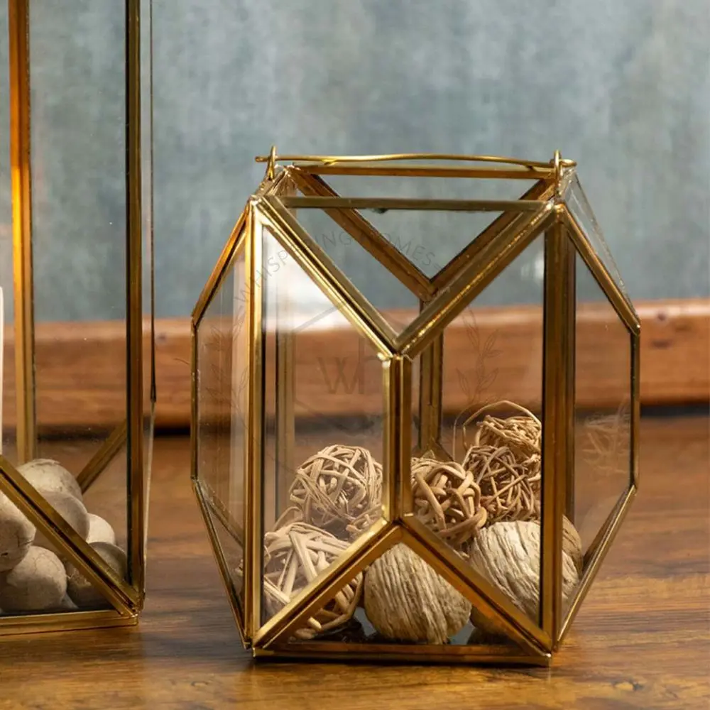 High Quality Stainless Steel Mini Lantern Silver Gold Glass Candle Holders for Home Wedding Decor Hanging Decorative Candles