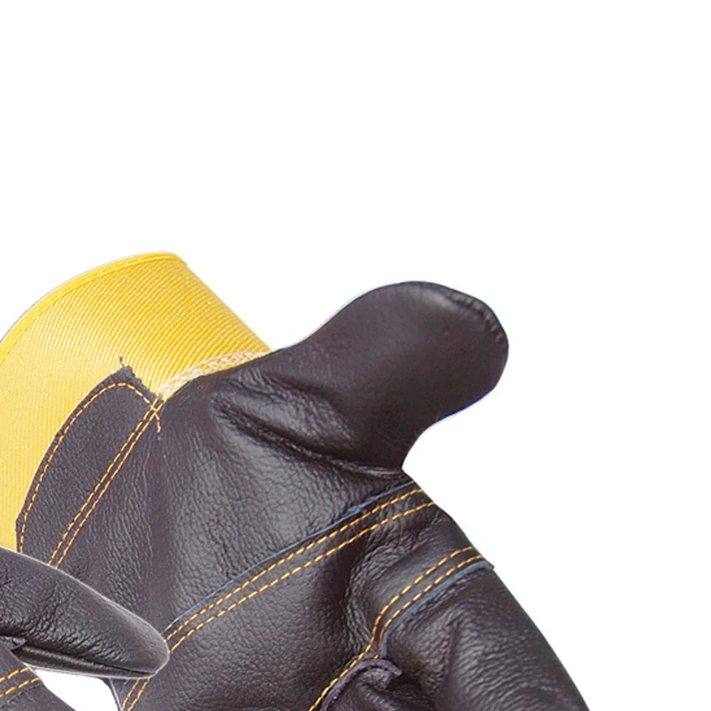 Furniture Rigger Gloves Safety Work Gloves Breathable Leather with Cotton Liner Rubberized Cuff Construction Use Made Pakistan