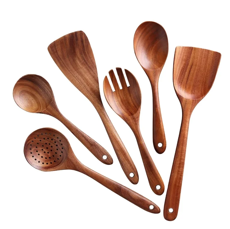 Coconut products Wholesaler Wooden Spoons for Cooking  6 Pcs Wooden acacia Utensils for Cooking Non-Stick Cooking Spoons made from Vietnam Cocobowl and spoons