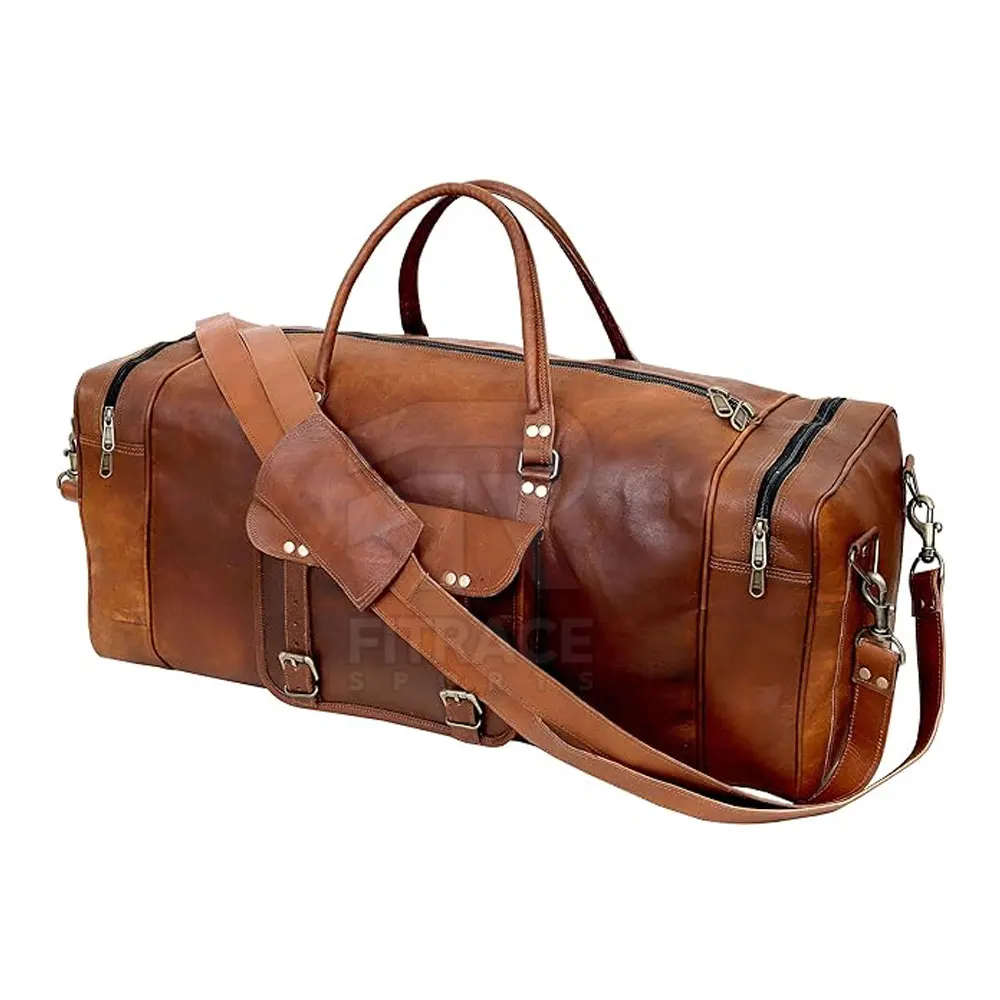 Outdoor Factory Made Leather Travel Bag Wholesale Low Moq Luggage Leather Travel Bag For Men
