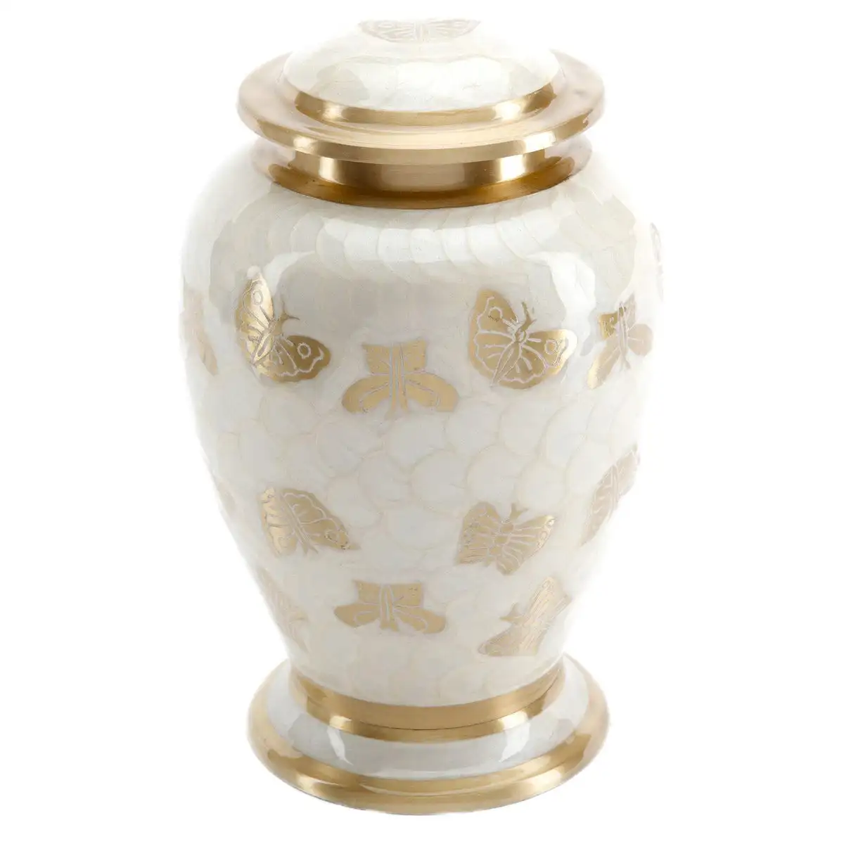 Flying Butterflies Funeral Cremation Adult  Brass Urn For Human Ashes The Urn Additionally Comes With A Luxurious Velvet Bag