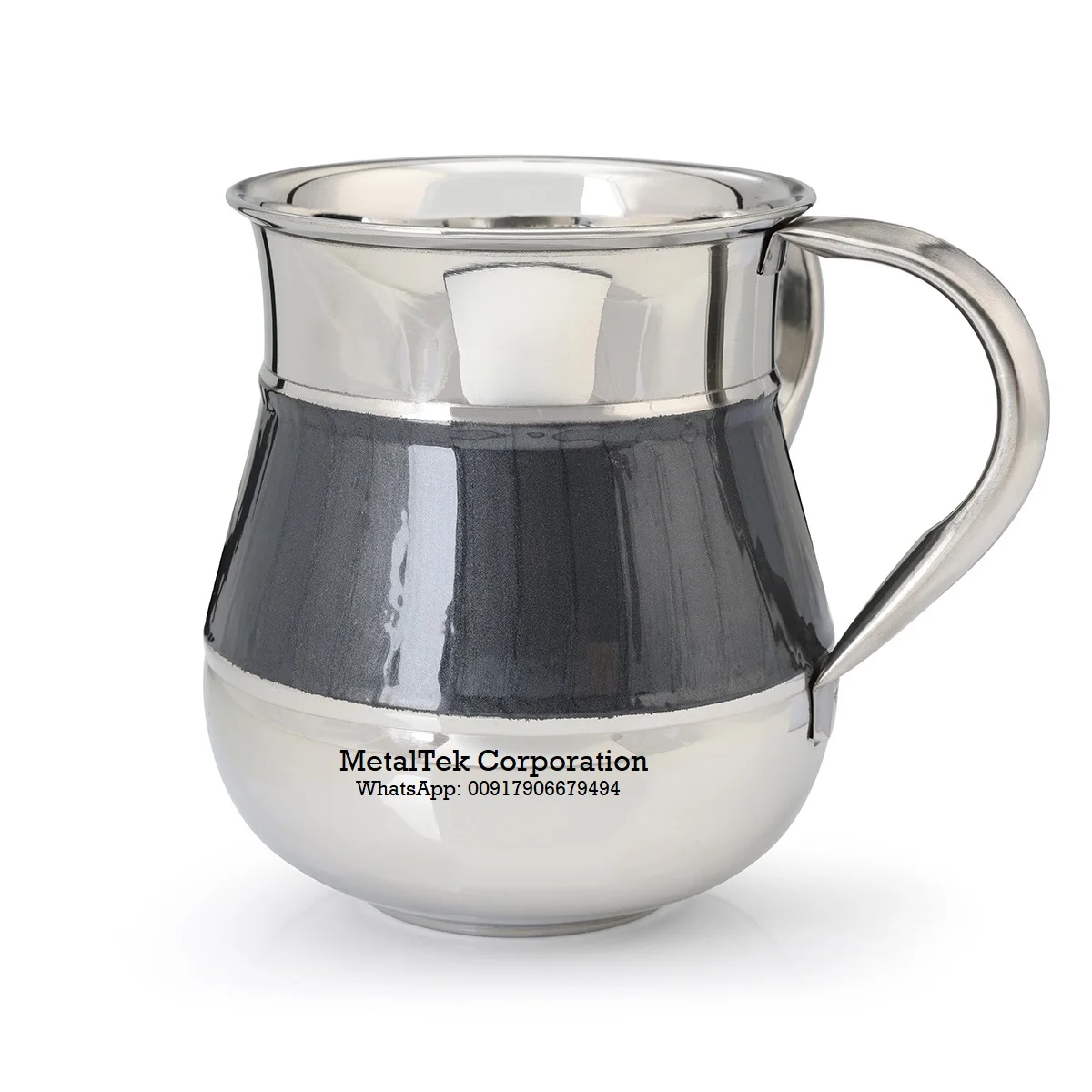 Double Handle Cup Classy Design Jews Ritual Washing Cup Netilat Yadayim Modern Design Stainless Steel Enameled Judaica Cup