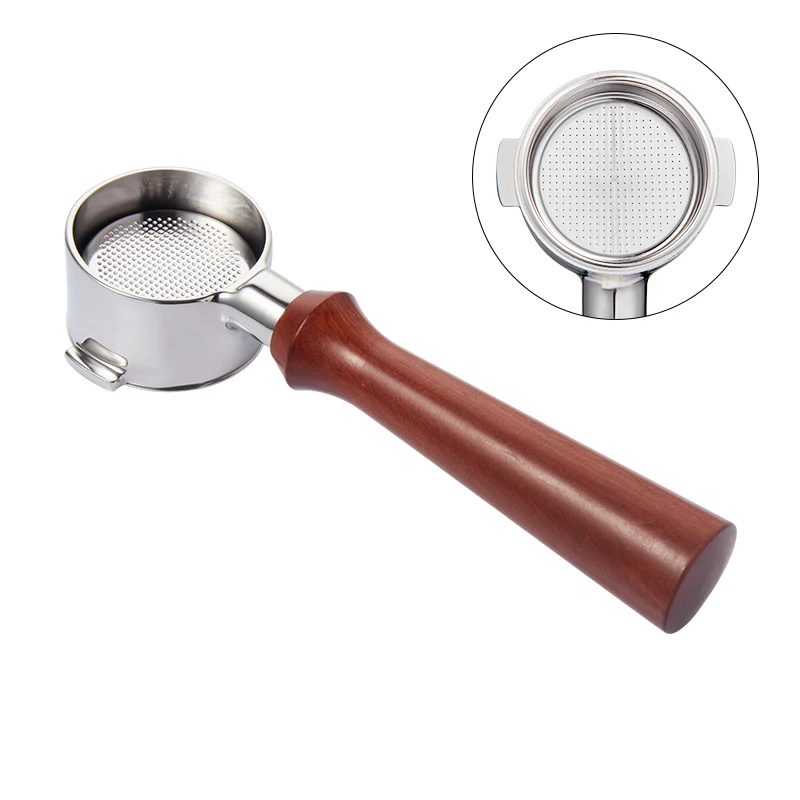 High Quality Low Price Wooden Handle Coffee Accessories Espresso  Bottomless Portafilter  3 Nails Coffee Tools As Gift