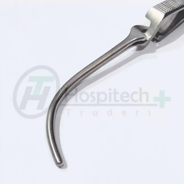 Curved Glover Atraumatic Debakey Bulldog Clamp / Forceps Stainless Steel Nerve Surgical Instruments For Stopping Blood Flow
