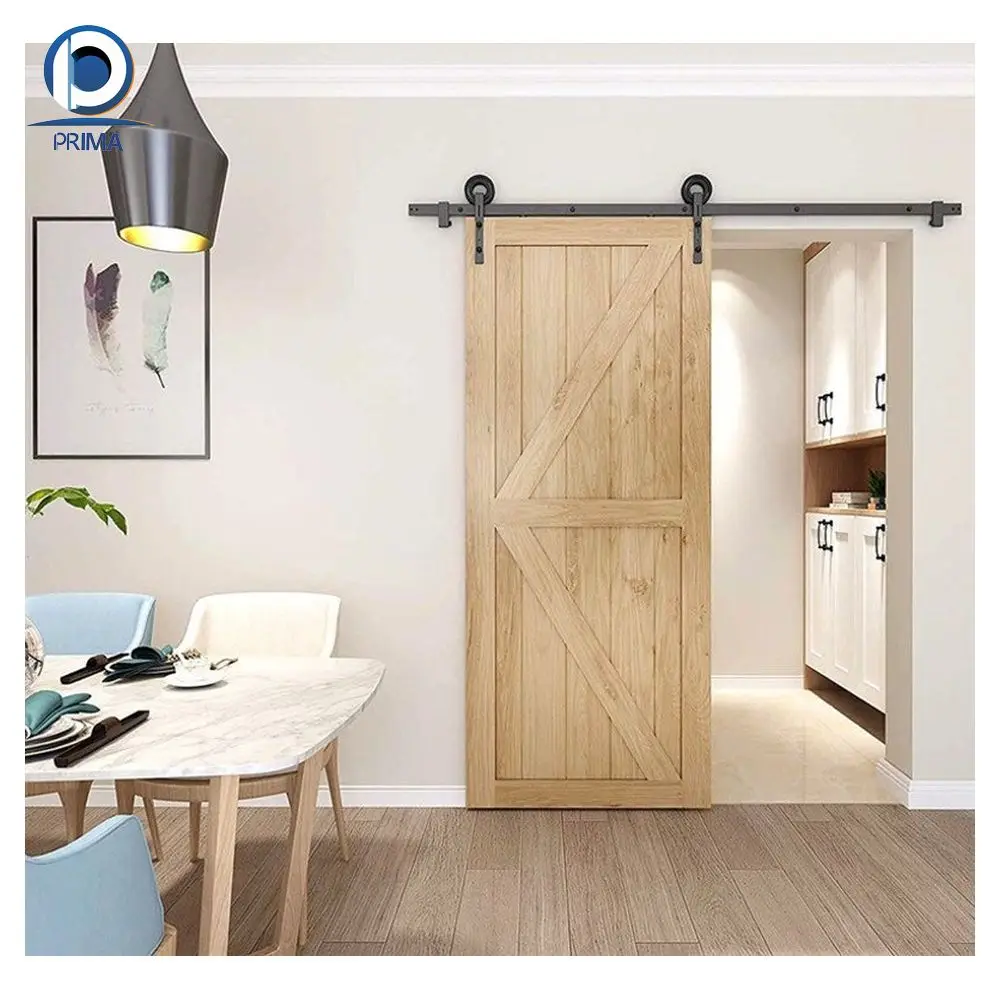 Prima Barn Door Soundproof Interior Door Oak Wooden Sliding Barn Doors For Bedroom