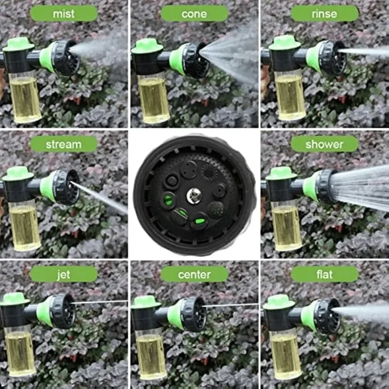 8 Spray Patterns for Watering Plants Garden Hose Nozzle High Pressure Spray Gun Nozzle for Watering Plants Lawn Patio, Cleaning