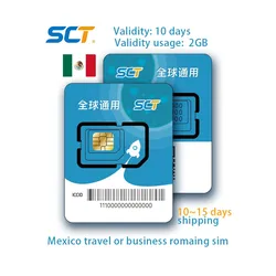 Mexico 5Gb 30Days Roaming Card 10-30 Days Validity International Sim Card Mobile Card For Cell Phone