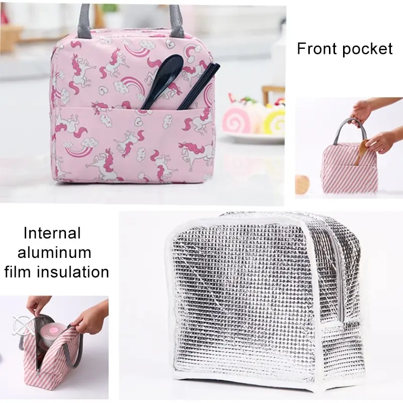 Custom lunch thermal bag wholesale insulated cooler bags portable Fridge Cooler Handbags Waterproof Kawaii Food Bag for Work