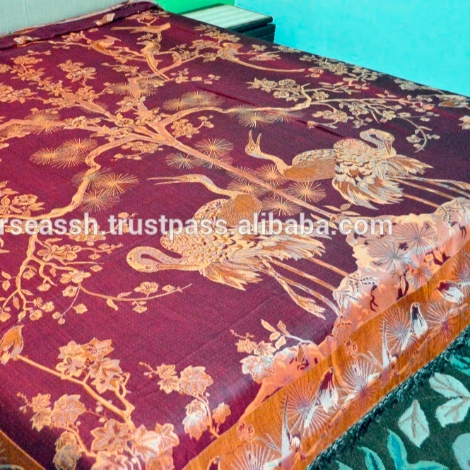 100% original Silk Indian Bedspreads bedcovers Antique paisley patterns Silk Pillowcases minimize sleep wrinkles