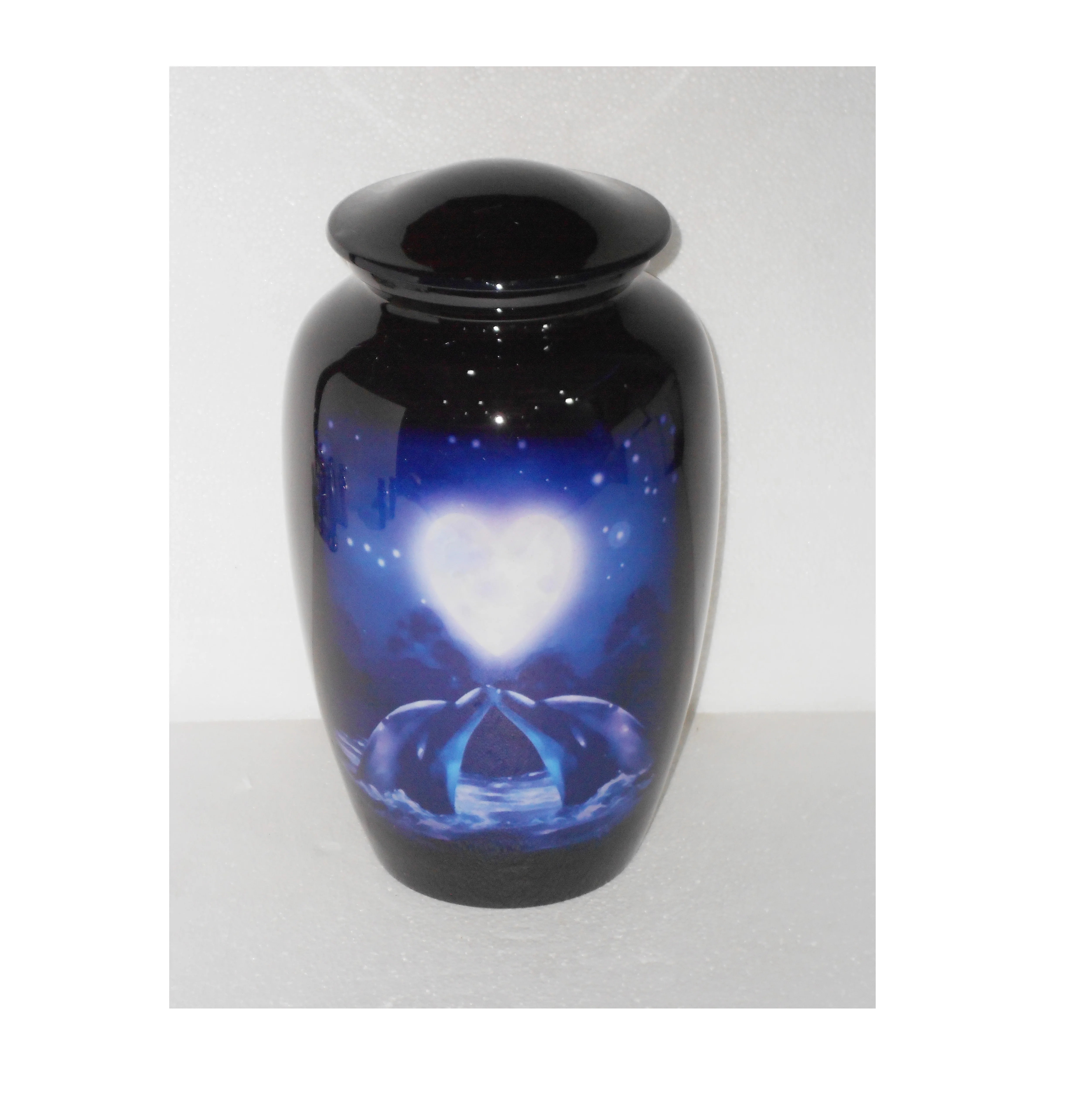 Blue Pigeon Standard Cremation Urns Memorial Container For Burial / Aluminium Metal Urns For Adult Ashes Adult Burial Urns