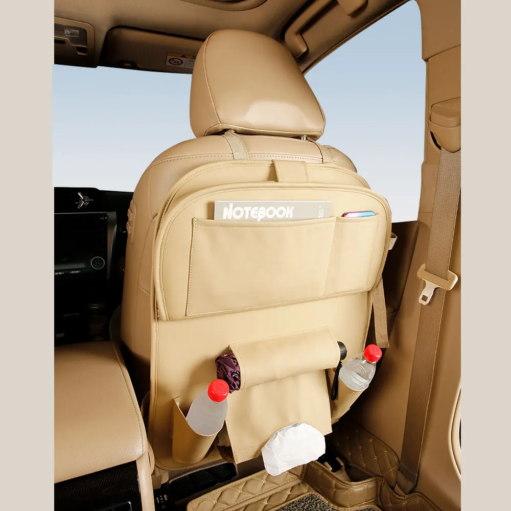 Органайзер на сиденье автомобиля, водонепроницаемый и прочный протектор, с несколькими карманами, с лотком, для хранения в автомобиле