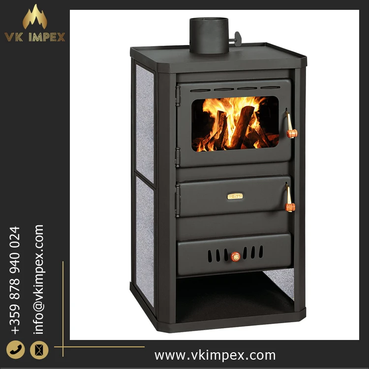 Villa Apartment House Indoor Use Elegant Design Steel Material Freestanding Wood Burning Fireplaces at Competitive Price