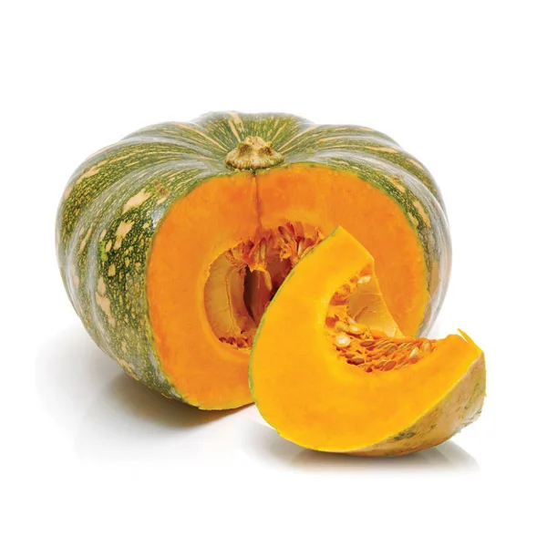 Fresh pumpkin originating in Vietnam export goods round fruit green skin with yellow flesh