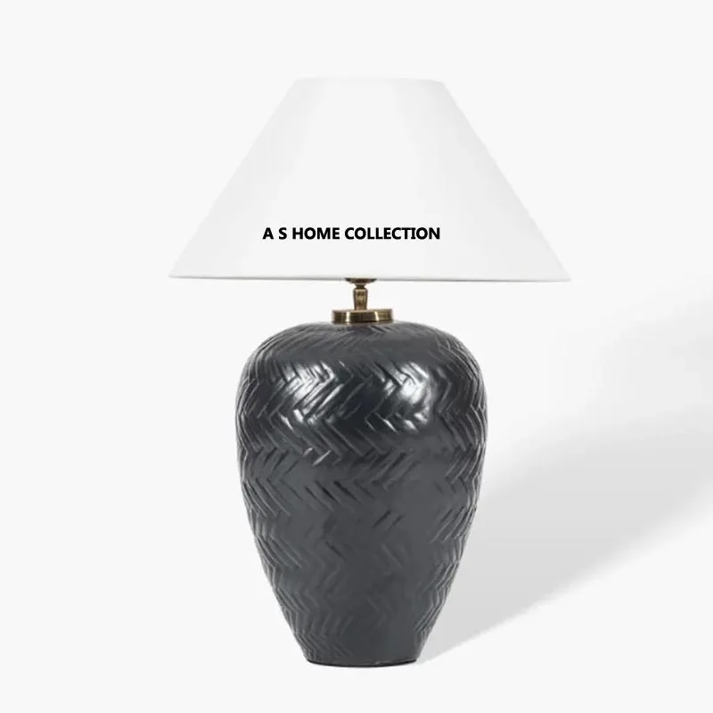 Retro design art decoration home lighting modern fabric lampshade table lamp living room bedside table bedroom lamp