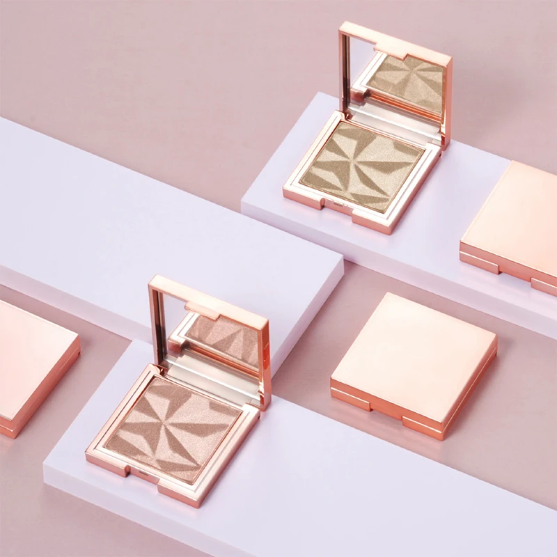 Cruelty free cosmetics makeup high pigments private label highlighter palette custom logo highlighter palette