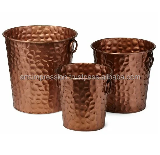 Handmade Manufacturer from India Grey Galvanized Planter Metal Decorated Flower Pot & Planters For Home & Garden Decor Accents