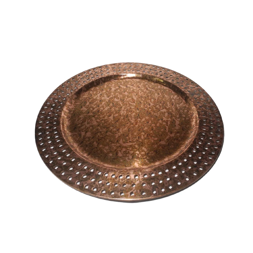 Top Demanding Creative Design Round Charger Plate Expensive Border Kitchen Tabletop Low Price Serving Plate for Table Decor