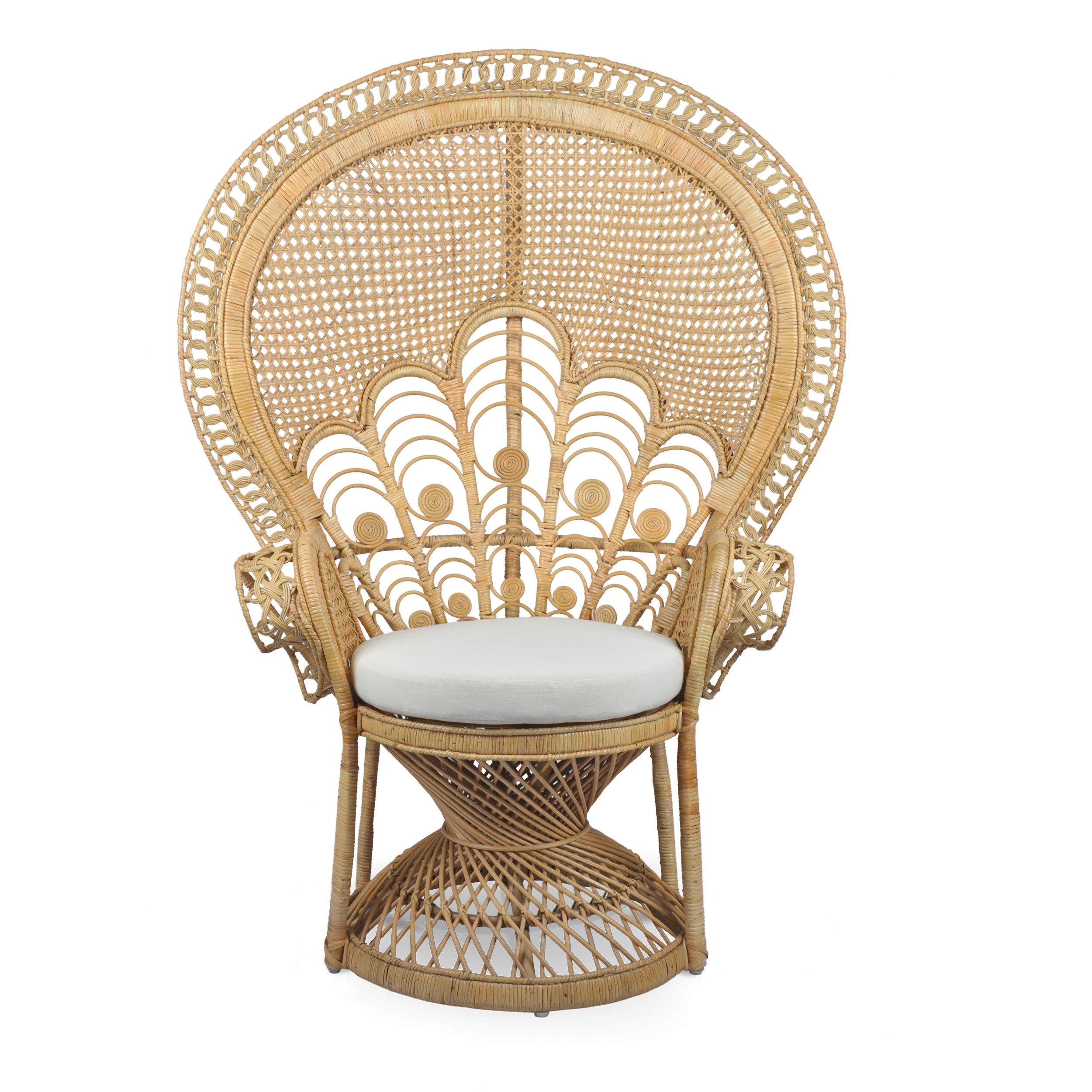 Best Quality Wholesale Luxury Natural Rattan Peacock Chair Living Room Furniture Leisure Chair King Chair