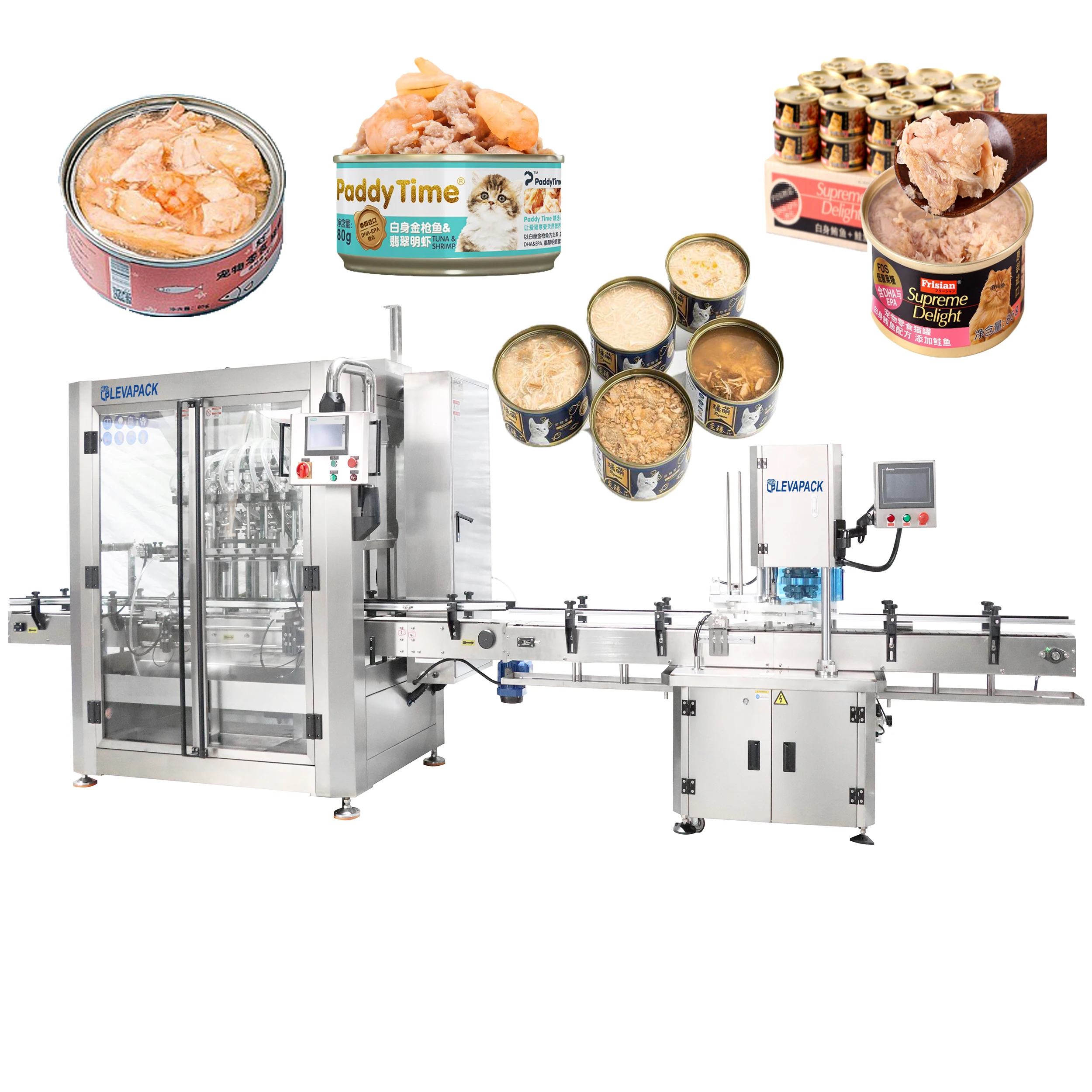 Chili Ketchup Liquid Jam Sauce Filling Machine Canned Wet Pet Food Production Line