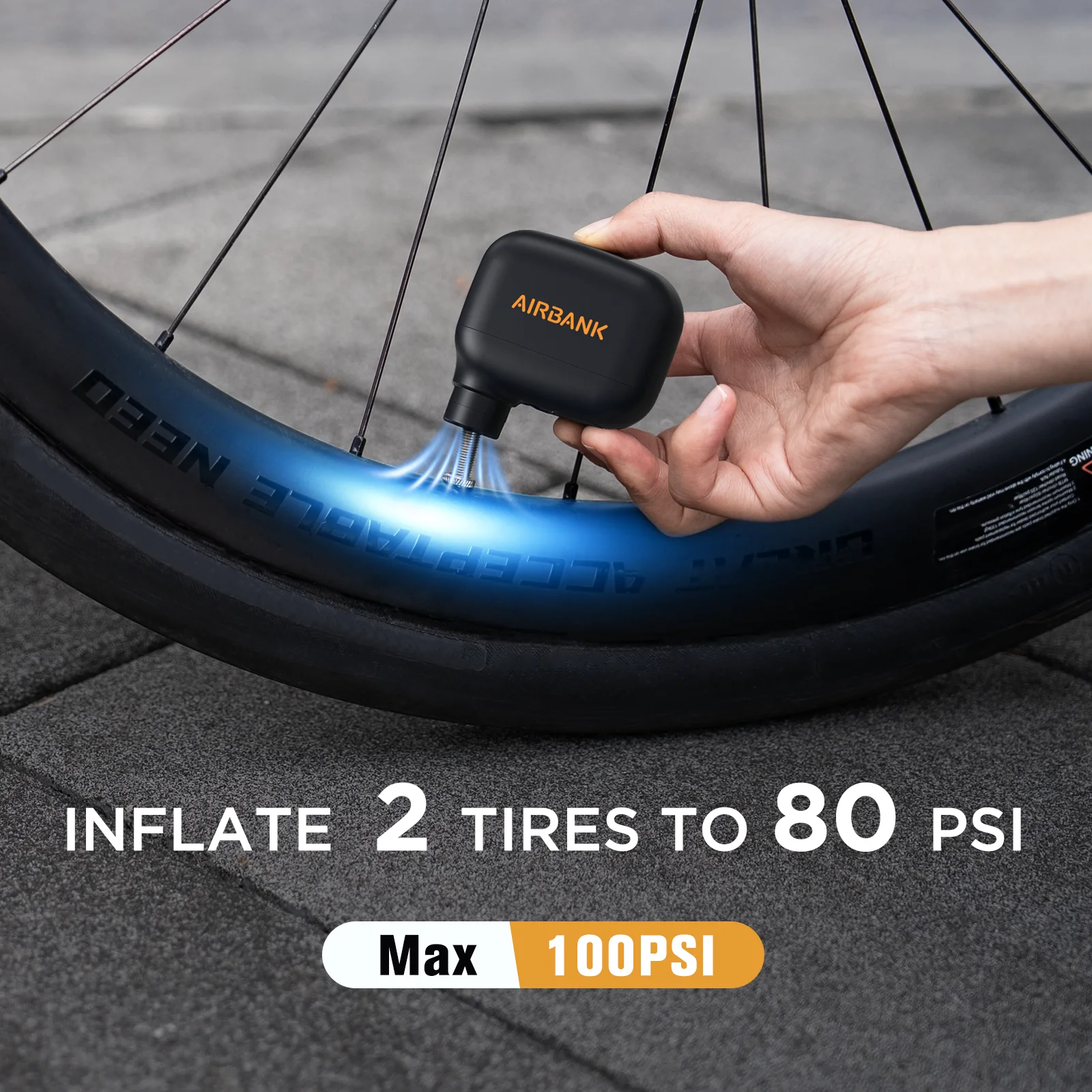 Fast Inflation Mini Tire Inflator Portable Electric Bike Pump Battery Powered Bicycle Air Pump