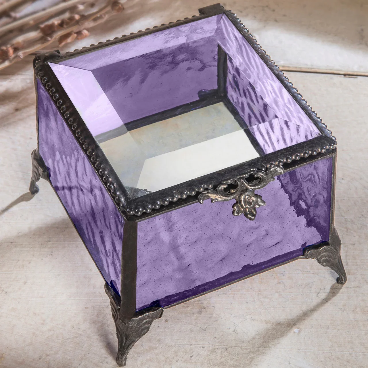 jewelry Storage Box glass crystal Vases ring jewelry box gifts decorative metal pyramid trinket storage box geometric