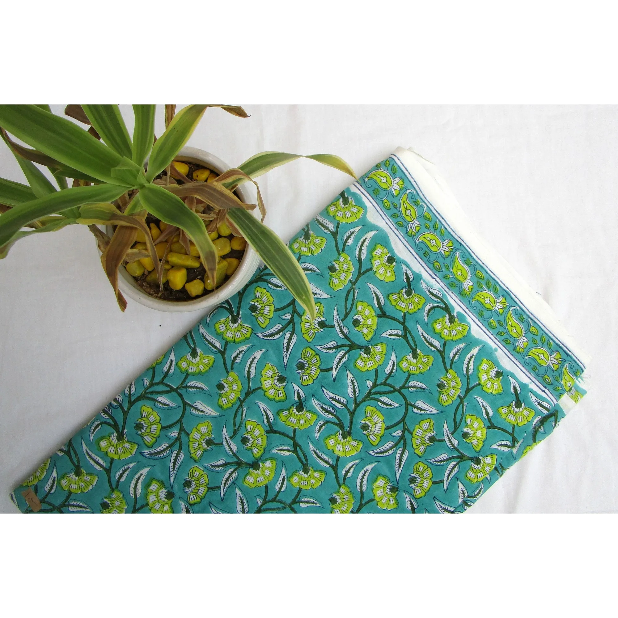 Cotton hand block printed - jaipur popular wood printed floral high quality cotton fabrics