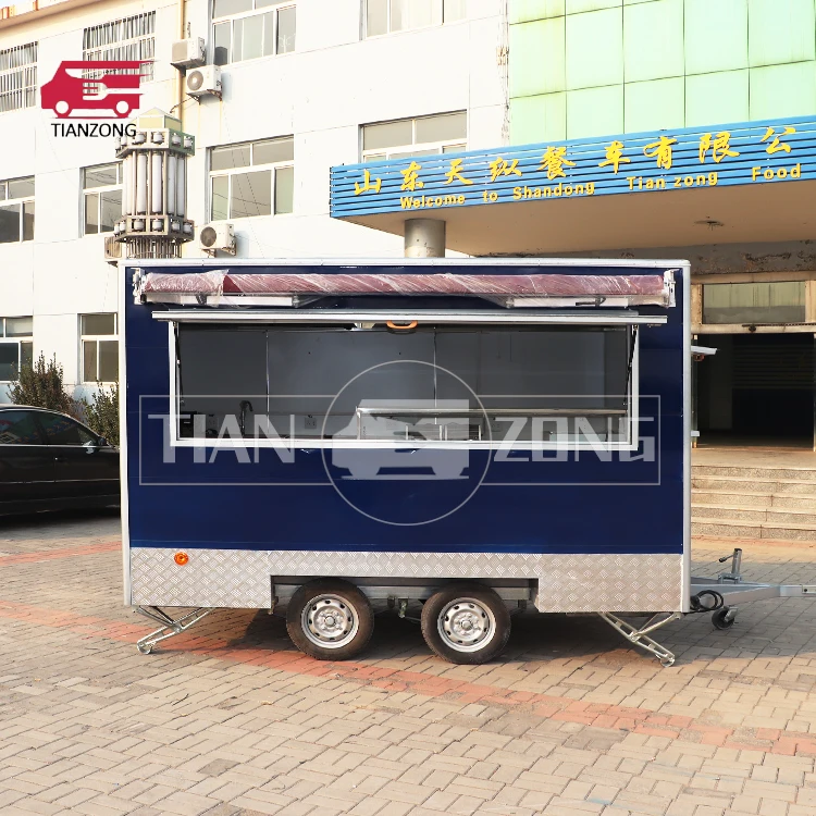 CE certified sno cone trailer food trailers fully equipped mobile food truck for vending