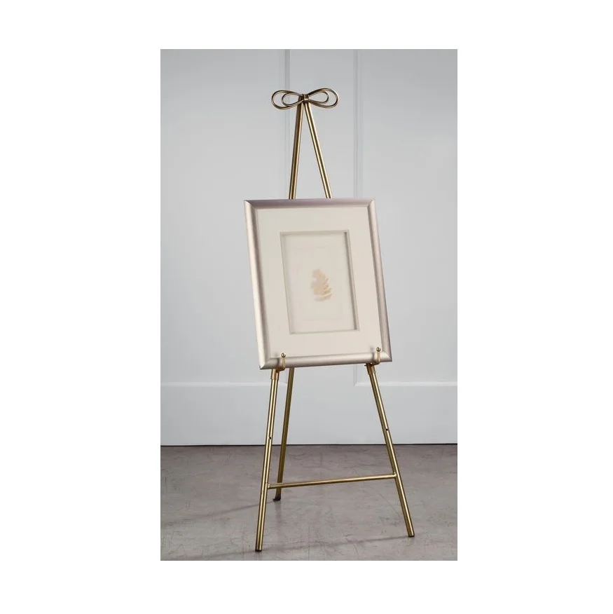 Gold Metal Folding Tripod Floor Painting Artist Easel Stand Display Easel Drawing Board Easels Adjustable Painting Support