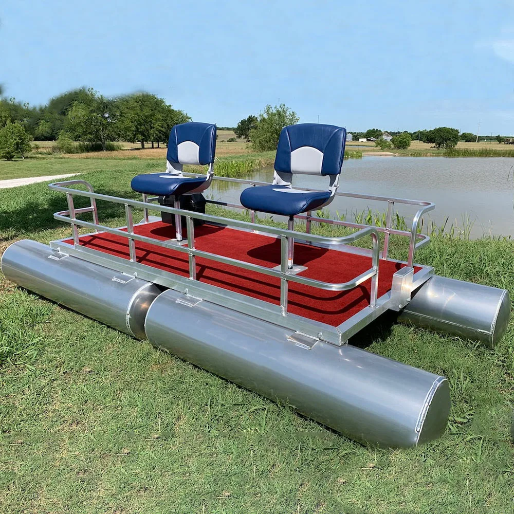 Mini Floating Pedal Pontoon Boat with Popular Design and Small Bimini Top for Water Sports