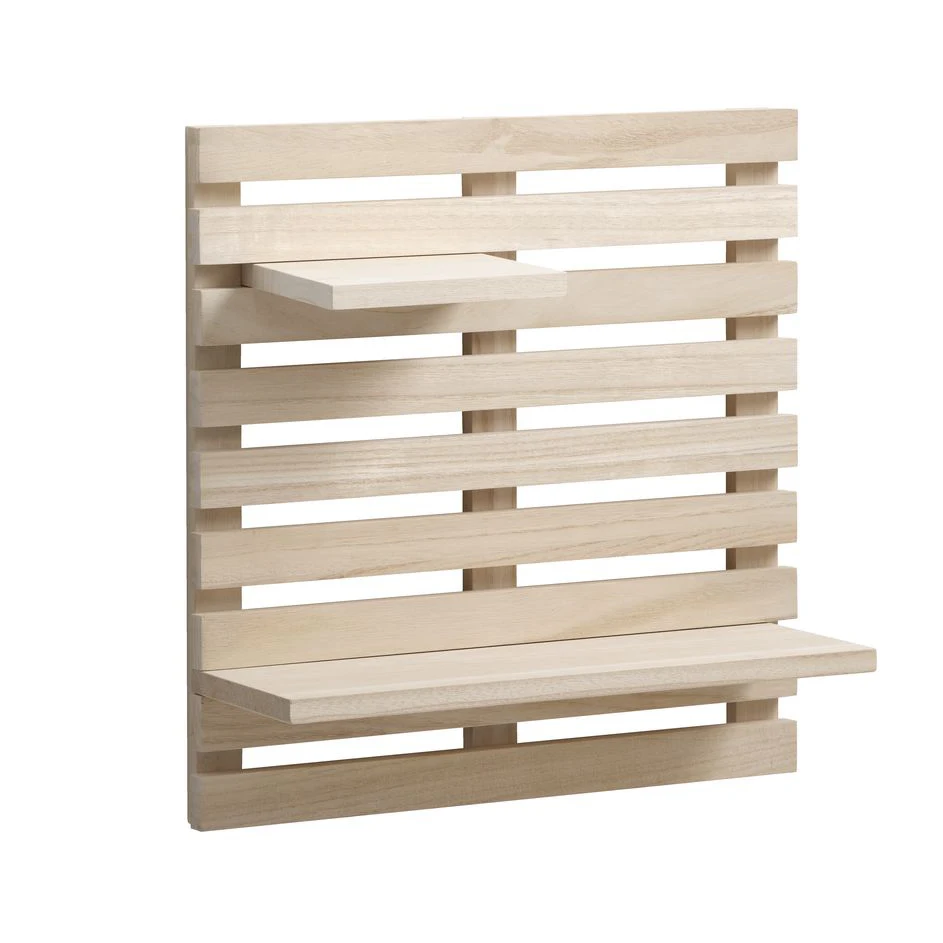 Natural Color Wall Mounted Shelf 40x17x42CM with 2 Shelves made of Paulownia Wood
