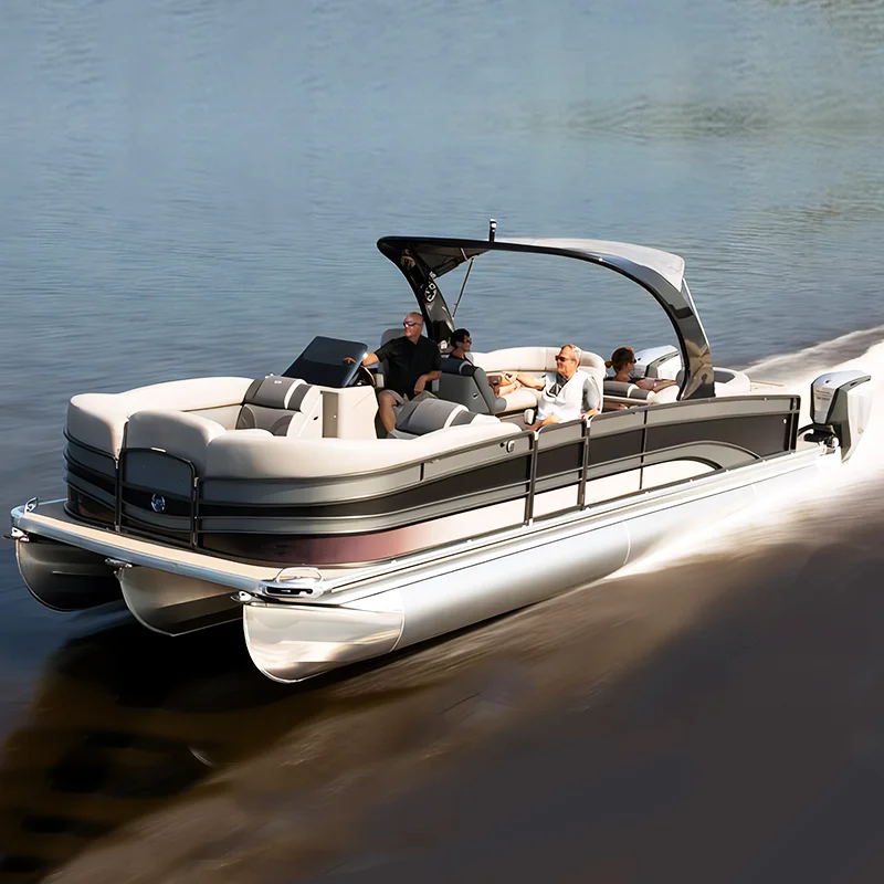 19FT 10 Passengers One Deck Luxury Yacht Sports Pontoon Boat Fishing Leisure Barge Boat