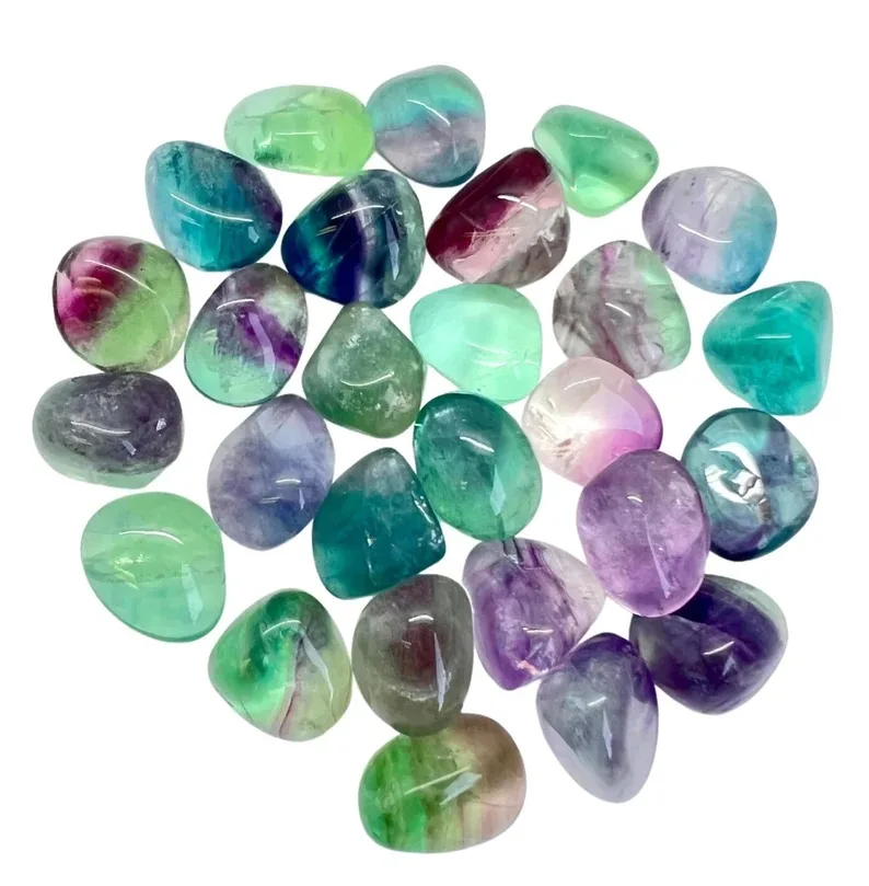 Wholesale Natural Rainbow Fluorite Tumbled Crystals Top Quality Gemstone Tumble Polished Gravel Stone For Healing And Decoration