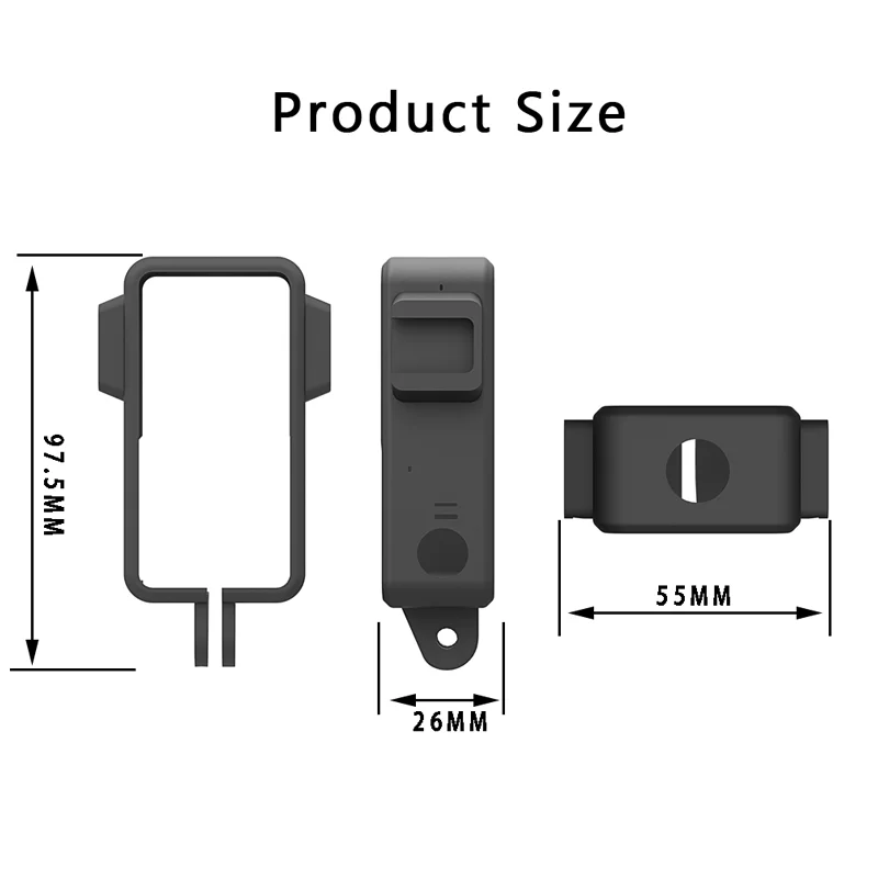 Factory black plastic brand new camera accessory case for DJI Action 2 drop protection frame