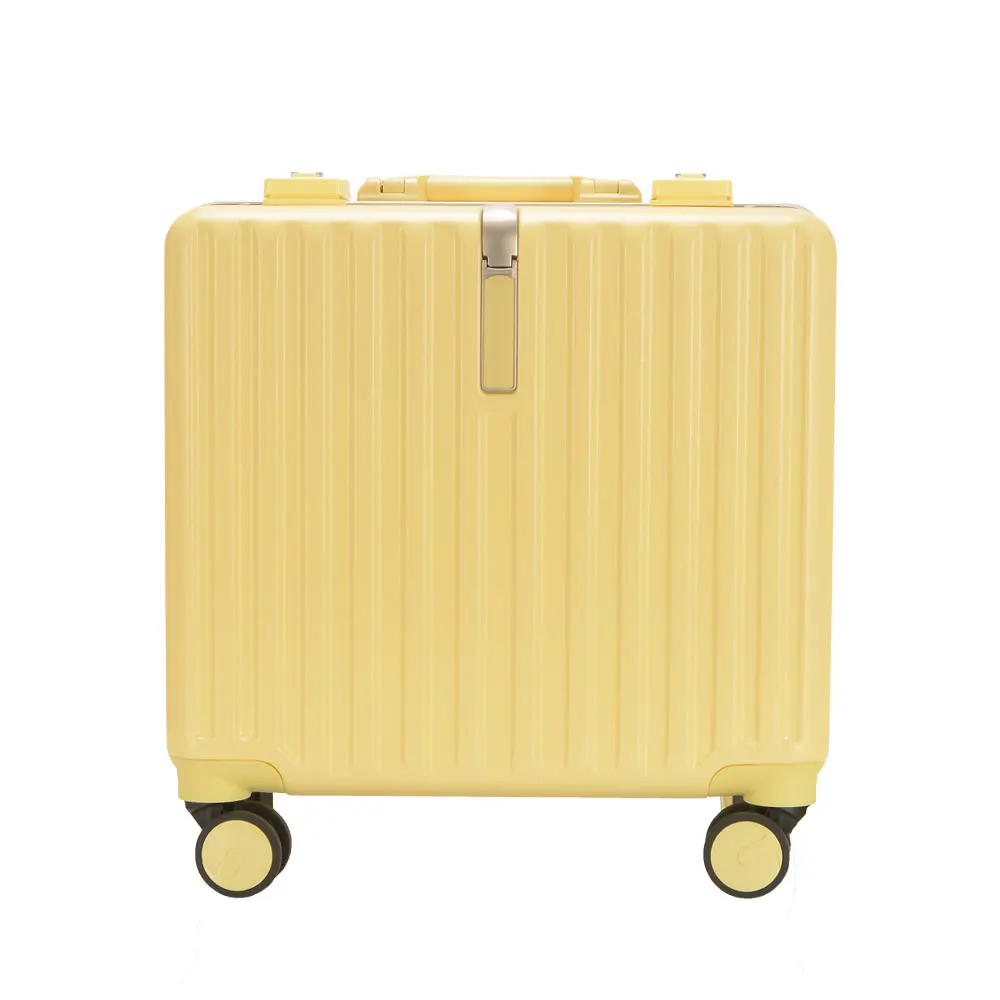18-Inch High Quality 100% PC New Type Fashionable Aluminum Carry-On Luggage Suitcase with Portable TSA Spinner Valise for Travel