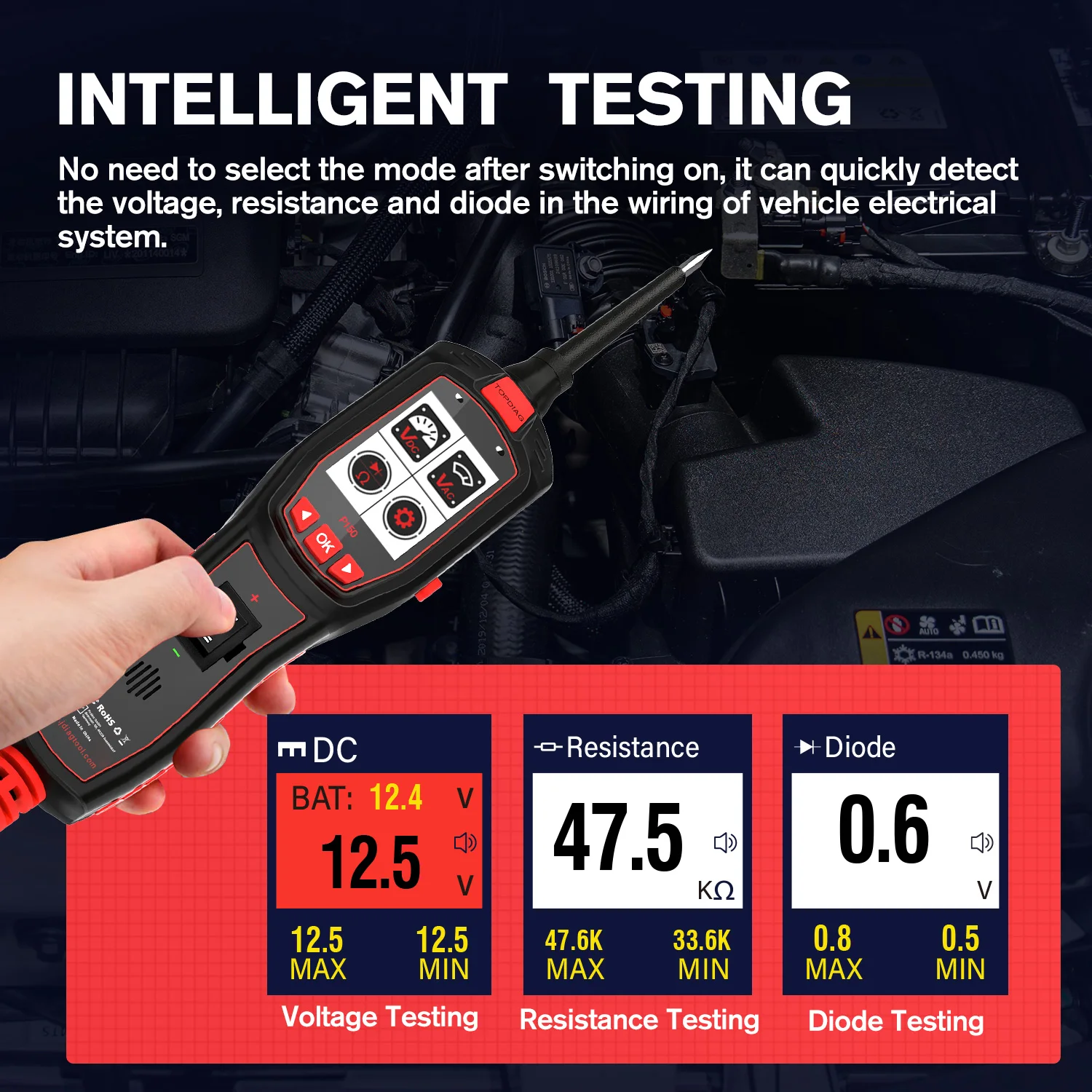 P150 Automotive Electric Circuit Tester Car Electrical System Tester Automobile Circuit Tester With Power Probe