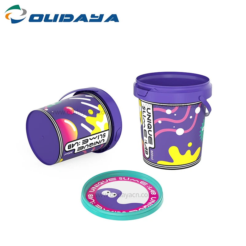 800ml plastic tub pp yogurt lock container bucket tamper evident lid  with handle