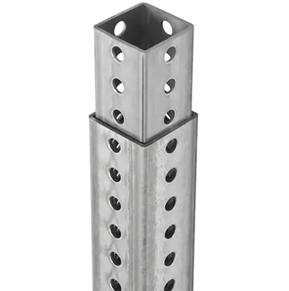 Galvanized Steel Perforated Road Warning Square Sign Post Traffic