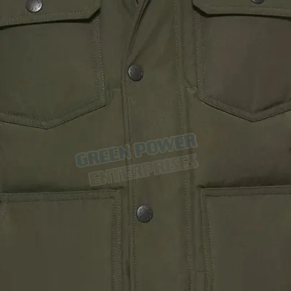 Full zip wholesale fashion designer man coats custom down bubble mens puffer jacket green and mustered color jacket