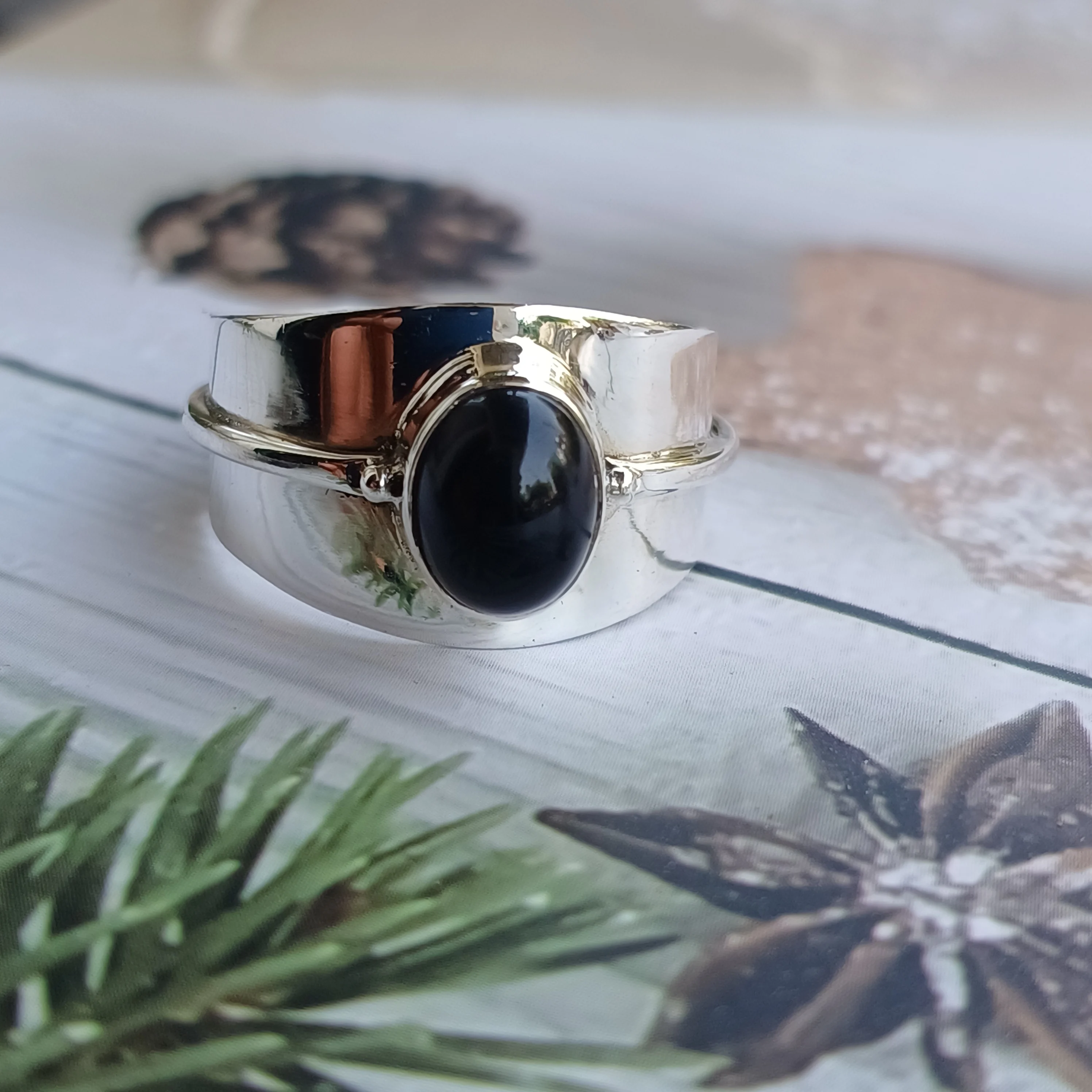 Bulk Wholesale Natural Black Onyx Gemstone 925 Sterling Silver Handmade Ring Fine Rings