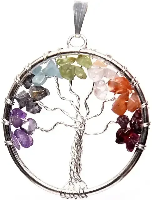 New Spacial Offer Seven Chakra Bonsai Crystal Tree Gemstone Life Pendant Necklace 300 Chips Feng Shui India Figurine Decoration