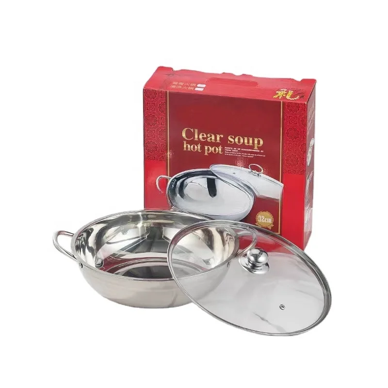 Горячая распродажа, легко Очищаемый горячий горшок из нержавеющей стали, индукционный горшок с двумя вкусами Shabu для семьи/горячий горшок