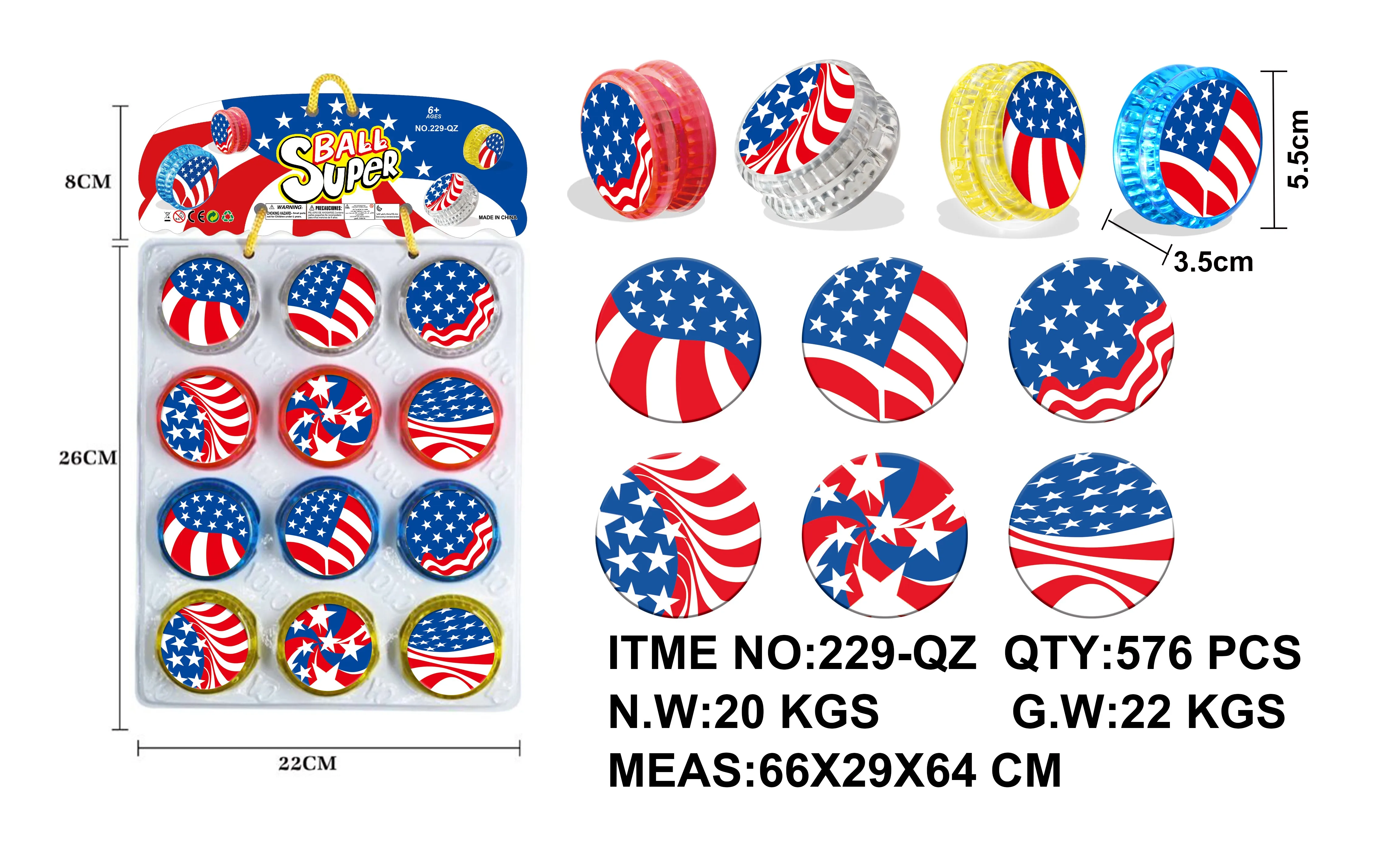 Factory Direct Custom Logo 1A Yoyo balls Light Flashing Educational Beginners Toys For Kids