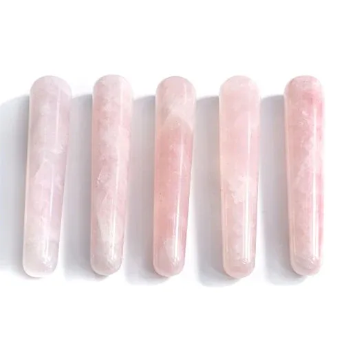 Массажная палочка из драгоценного камня с розовым кварцем