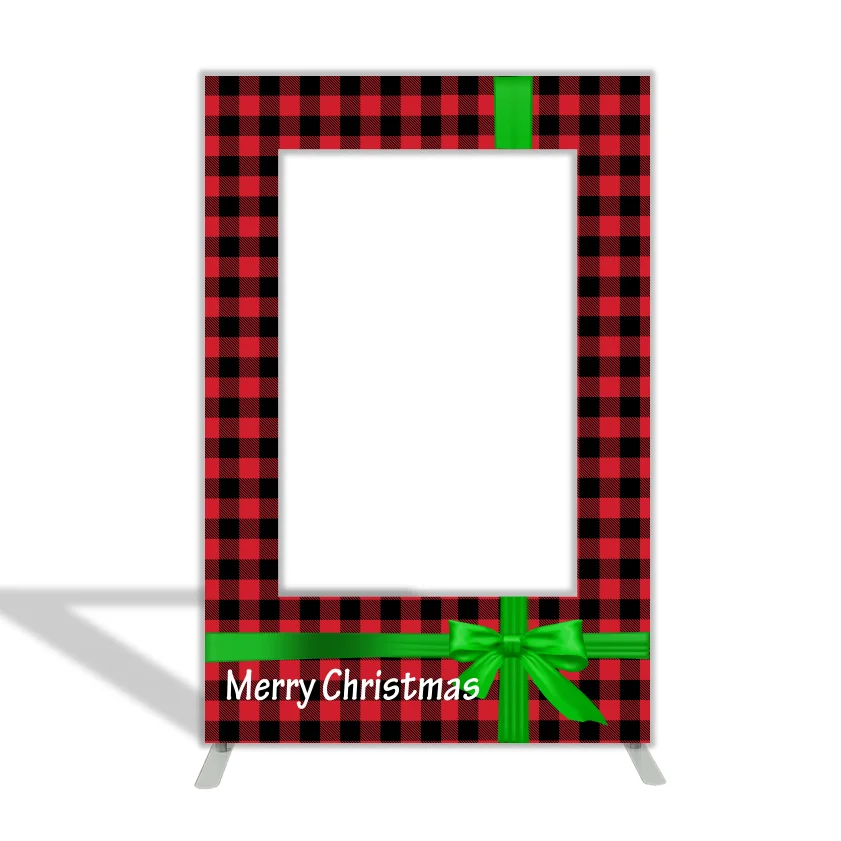 Photo Optical Frame Rectangle Stand Birthday Wedding Aluminum  Backdrop Stand Kits Merry Christmas Design