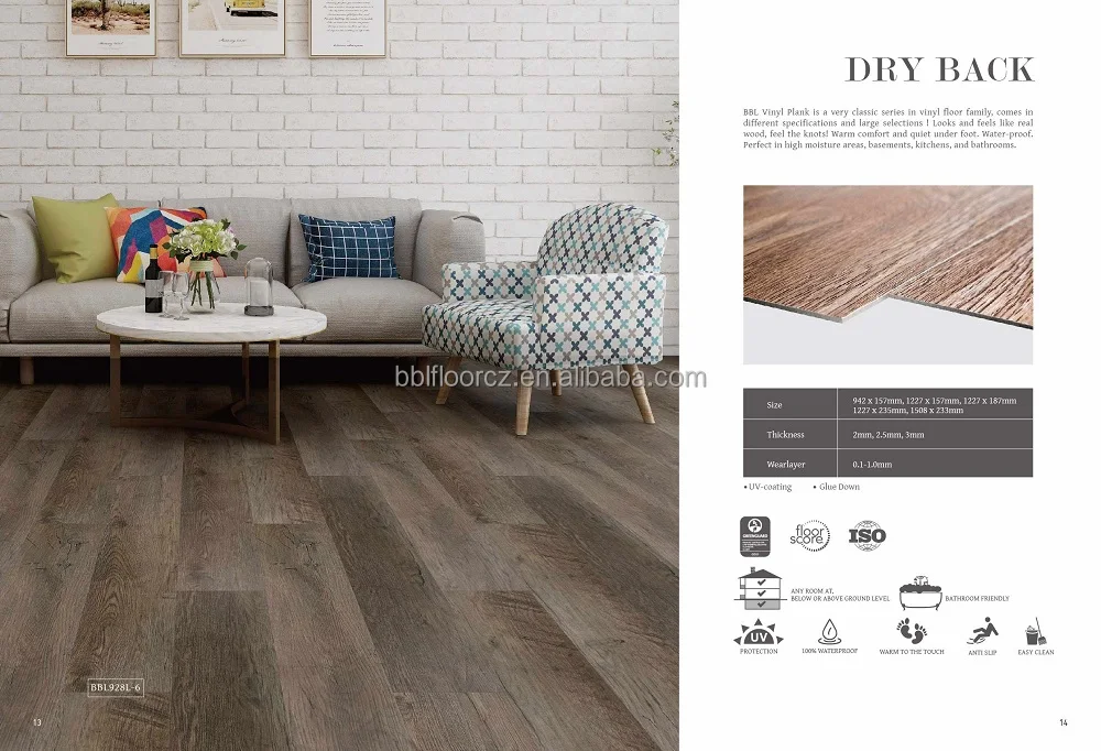 BBL waterproof dryback piso pvc spc flooring 2mm vinyl plank floor