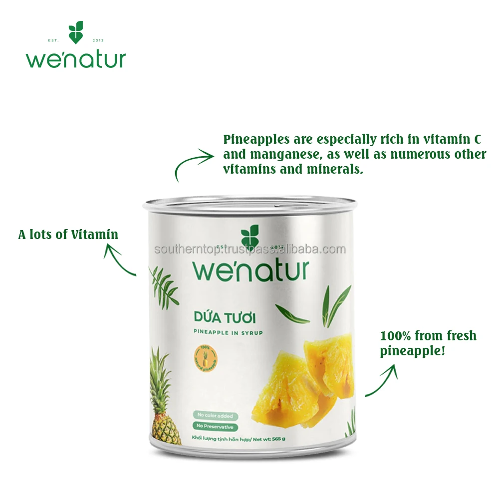 Energy Drink Canned Pineapple In Can Slices 565g With The Highest Nutrition From Viet Nam Pineapple Company Products