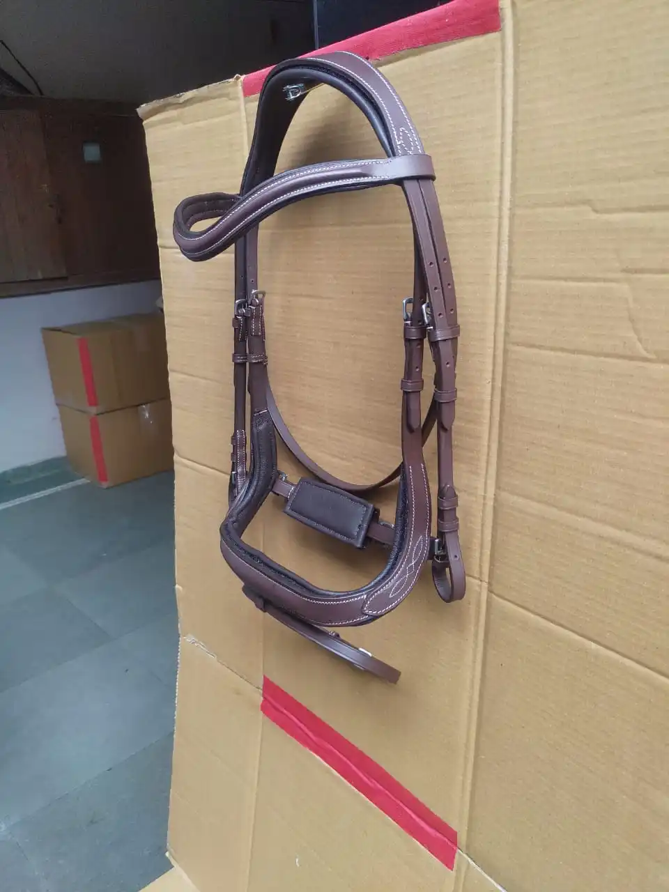 Equestrian Premium Quality Vegetable Leather Anatomic Horse Snaffle English Bridle with Soft Leather Padding horse equipment