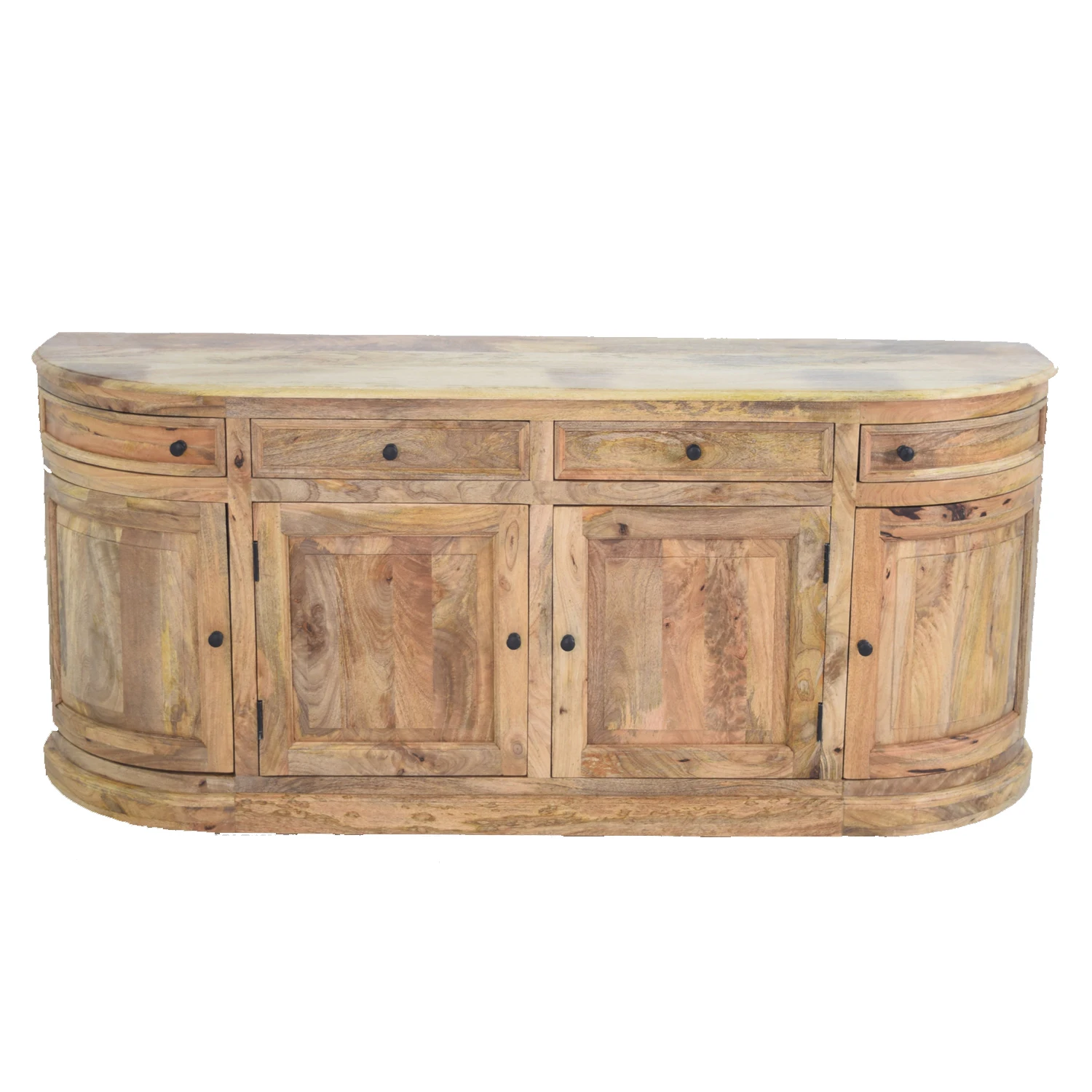 Wholesale Vintage Style Solid Mango Wood Round Sideboard with 4 Drawer and 4 Doors Manufacturer and Supplier from India