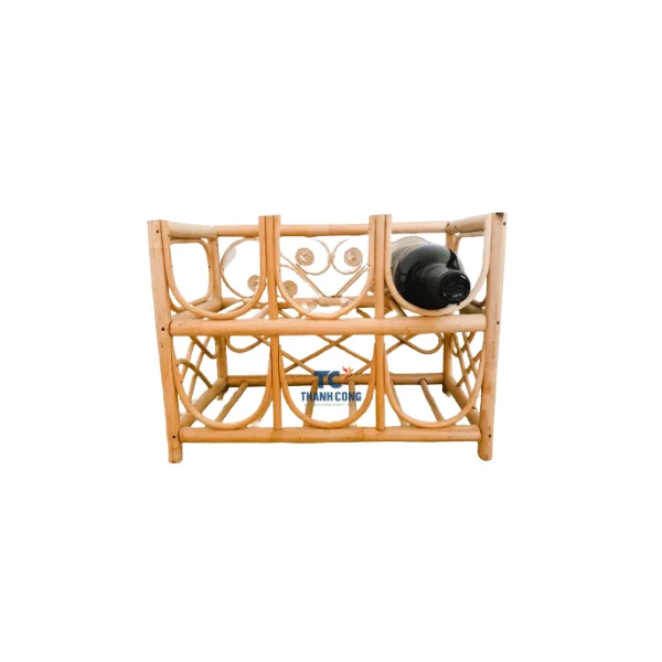 Vintage Style Rattan Wine Rack And Win Bottle Holder With Strap From Vietnam Handicraft