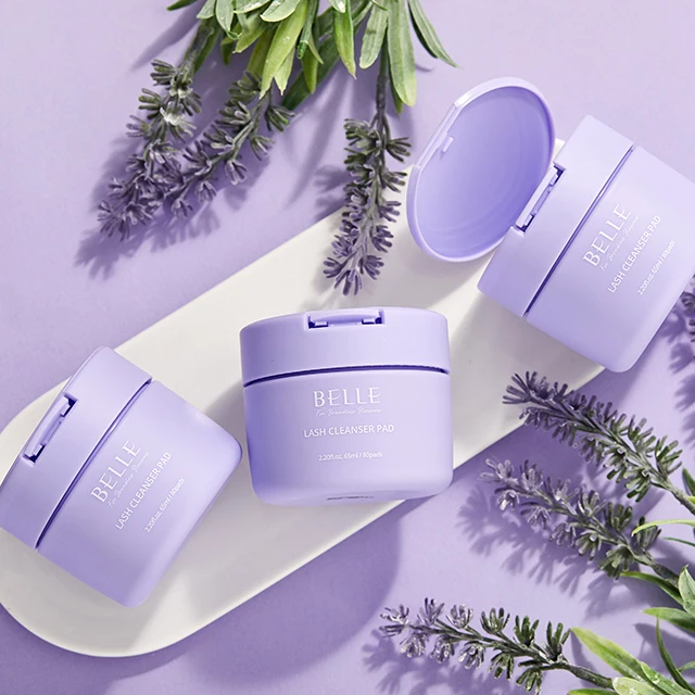 Belle Lash cleanser pad 80count Vegan certified Made in Korea cotton pads lip and eye remover pad Korean makeup remover